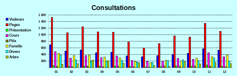 Consultations par mois en 2013